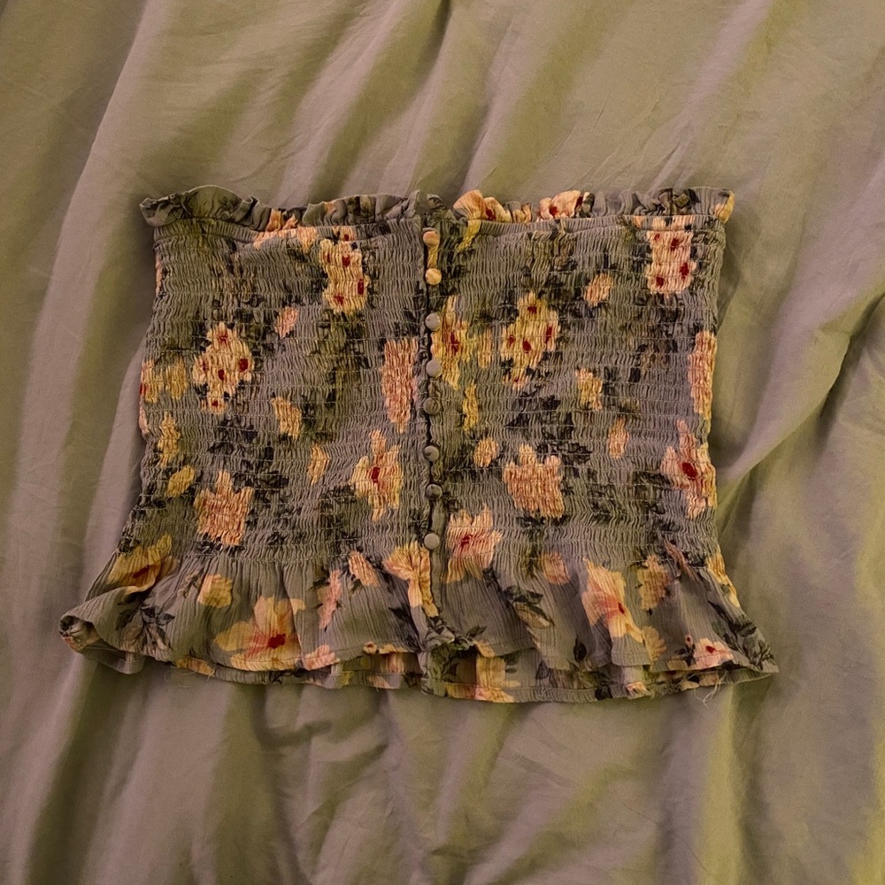 American Eagle floral tube top